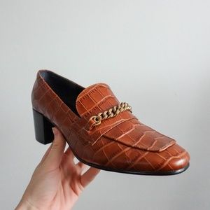 Marc Fisher Chain Bit Heeled Loafer Sz 9